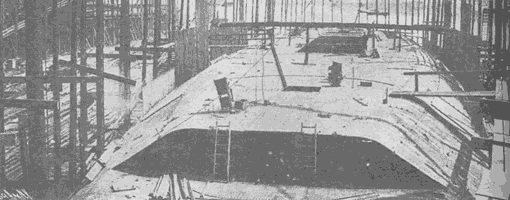 Корпус броненосца "Кашима" на стапеле. Август 1904 г.
